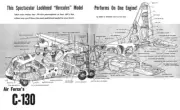 Model Airplane Plans (UC): C-130 Hercules 64" Scale for 2-.19 or 4-.09s
