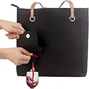 [Qikam] Wine Tote with Drink Dispenser | Wine Tote Bag | Portable Wine Dispensing Tote | Beach Wine Bag with Insulated Compartment | Tote Shoulder Bag for Beach, Travel, Picnic, Camping, for Wine Lovers