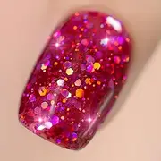 YTD Likomey Gel Nail Polish,15ml Sparkling Bright Plum Pink Large Glitter UV Nail Gel Vernis,Dragon Fruit Hot Pink Iridescent Flakes Salon Home DIY Manicure,SF357
