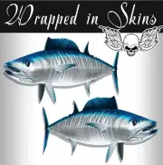 Fish Decals Wahoo Stickers Set of Two Decals 1 left 1 right AFP-0100