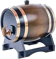 10L Whiskey Barrel Dispenser Oak Aging Barrels Home Whiskey Barrel Decanter for Wine, Spirits, Beer, and Liquor (Brown)