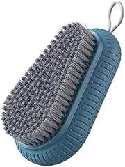 [Generic] Multi Functional Laundry Brush， Short stemmed Soft Fur Scrubbing Brush for Clothes Shoes,Household Cleaning Brushes (Blue, One Size)
