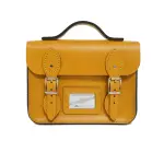 【THE LEATHER SATCHEL CO.】8.5吋 英國手工牛皮劍橋包 手提包 肩背包 側肩包 多功能兩用包(芥黃)