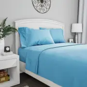 Brushed Microfiber Sheet Set- 3 Piece Bed Linens- Fitted & Flat Sheets, 1 Pil...