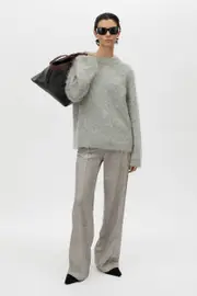Meier Brushed Knit Sweater in Grey Melange - CAMILLA AND MARC® C&M