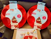 Two 6 Cupcake -Muffin Microwave Trays BPA FREE 3 mins Stack 2 Pack Decor 12 cups