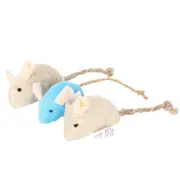 Pets Interactive toys, 3pcs Plush Plush Plush Rat Mouse Scratch Bite Chewing Toy Pet Cat Cat Khaki Blue