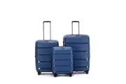 3pc Tosca Comet 4-Wheeled Suitcase Luggage Travel Bag Set S M L - Storm Blue