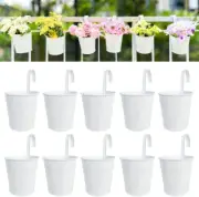 Lalagreen Hanging Planters - 10 Pack, 4 Inch Balcony Railing Hanging Herb Garden