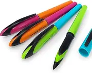 Uni-Ball Air – 0.5mm Rollerball - Blue, Green, Pink and Orange Barrel - Black Ink – Pack of 4 - UBA-188E-M