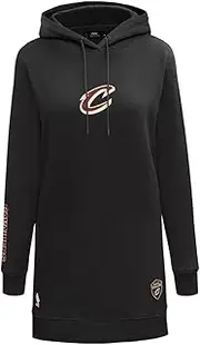 Pro Standard Womens NBA Classic Chenille Brushed Back French Terry Hoodie Dress Black