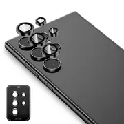 ZUSLAB Galaxy S24 Ultra Camera Lens Screen Protector Tempered Glass Individual Metal Ring Lens for Samsung (2024) - Black