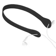 Geekria Earphones Straps, Soft Vegan Leather Anti-Lost Earbuds Holder (Black)
