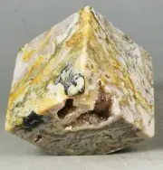 Natural Moss Agate Quartz Geode Crystal Cube Reiki Healing