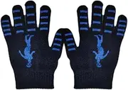 [ノーブランド品] Kids Knit Gloves,Kids Winter Gloves,Kickball Pattern Full Finger Knit Gloves-Kids Knitted Mittens, Stretchy Knitted Gloves for Boys and Girls, Black+Blue, C