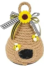 Folpus Honey Bee Tiered Tray Decor Mini Farmhouse Beehive Kitchen Table Summer Spring Bumble Decorations for Table Shelf Sitter, S