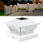 Solar Powered LED Deck Post Light Garden Cap Square Lamp Landscape Fence S9B1