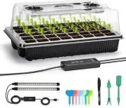 Seed Starter Kit with Grow Light,40 Cells Seed Starter Kit with Humidity Dome...