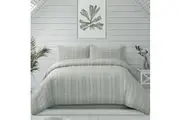 Sommer Coastal Grey Seersucker Stripe Quilt Cover Set by Ardor