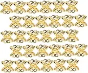 [FRCOLOR] 50pcs Hollow Bracelet Accessories Spacer Bead Spacers Beads Craft Beads Caps Beads for Jewelry Making Beads for Making Ornament Beads End Charm Caps Golden Copper