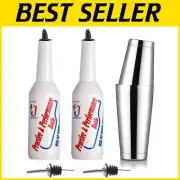 Flair Bottle Set with Boston Shaker: Perfect for Practicing Bartending Skills