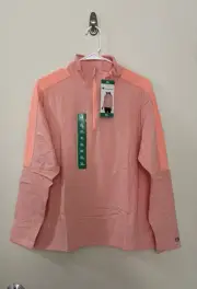 Champion Women's Half Zip Top Lightweight Size XL Peach Orange