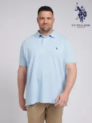 U.S. Polo Assn. Blue Mens Big & Tall Pique 100% Cotton Polo Shirt (E68821) | $127