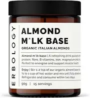 100% Organic Almond Milk Base 90g - Cold-pressed from Small-batch Fresh Almonds - Straight from Farm in Italy - Non-GMO - Recyclable Glass Bottle