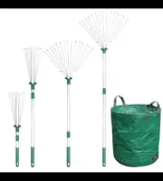 Gartol Adjustable Garden Leaf Rake And Bag Set