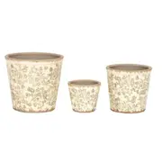 3pc Ceramic Tall Pot Flower/Plant Herb Container Home/Garden Yard Decor Green