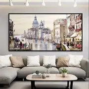 Venice City wall canvas framed hand painted Locate In Australia 70x140cm
