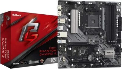 ASRock AMD Ryzen 5000 AM4 B550 MicroATX Motherboard B550M Phantom Gaming 4