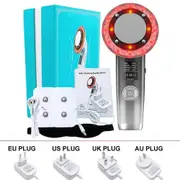 8 in 1 Ultrasonic Fat Cavitation Burn Slimming Anti Cellulite Machine EMS RF 6 Color LED Phototherapy Beauty Care Face Massager Black Retail Box