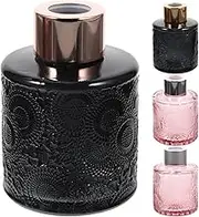 IMIKEYA 4Pcs Embossed Glass Aromatherapy Bottles Decorative Diffuser Holders for Home Fragrance Decor for Essential Oils Dry Flowers Random Design