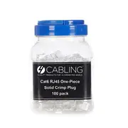 Cat 6 8 Position Rj45 One Piece Modular Crimp Plug Solid 100 Pack