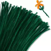 100 Pieces Pipe Cleaners Chenille Stem, Dark Green Pipe Cleaners Craft, Fuzzy St