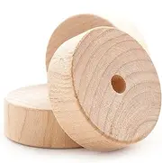 Flat (Slab) Wooden Toy Wheels, 1-1/2 Inch x 1/2-Inch Thick (with 1/4-Inch Hole), Pack of 24