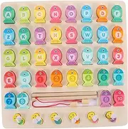 CIYODO 1 Set Educational Fishing Game Funny Number Letter Puzzle Matching Board for Engaging Early Learning Activity