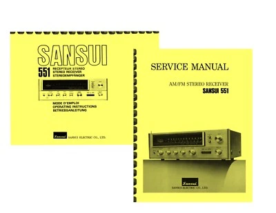 Sansui 551 Stereo Receiver 2-in-1 OWNER'S MANUAL and SERVICE MANUAL