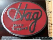 Merle Haggard the Great "Hag" Belt Buckle Durable Red Enameled 3.5 inches