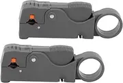 Coax Wire Stripper, Cable Stripping Tool Adjustable Easy Using ABS Durable 2Pcs for DIY