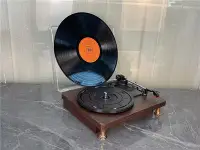在飛比找Yahoo!奇摩拍賣優惠-復古留聲機電唱機黑膠唱片機別墅客廳樣板間古典擺件古董箱式【音