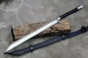 Handmade Carbon steel 18" Blade Nordic Seax Sword Full Tang With Leather Sheath