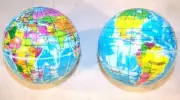 6 WORLD GLOBE MAP BOUNCE BALLS novelty squeeze novelty toy bouncing play ball