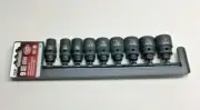 TEQ Correct 102 Impact Socket Set 1/2" Drive CR-MO 9-Pieces From 1/2" to 1"