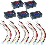 PRETYZOOM 5Pcs Digital Voltmeter Ammeter Dual Display Dc Voltage for Automotive Electric Car Motorcycle Battery Monitoring