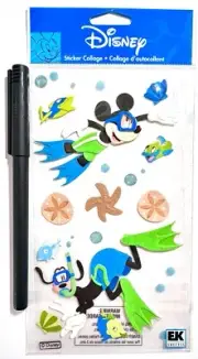 Disney Mickey Goofy Scuba Stickers Embellishment Scrapbooking Card