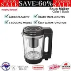 Morphy Richards Clarity Soup Maker Smoothie Blender Machine Kitchen Cooker Clear