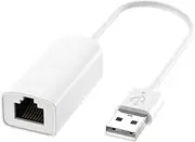 USB 2.0 to RJ45 Network Card 10/100Mbps USB LAN RJ45 Network Card USB to Ethernet Adapter for PC Laptop Win 7 8 10 White