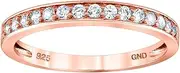 [JewelryWeb] 925 Sterling Silver Rose tone Womens CZ Simulated Diamond Semi Eternity Stackable Wedding Band Ring6-Eternity-Ring for Women and Men